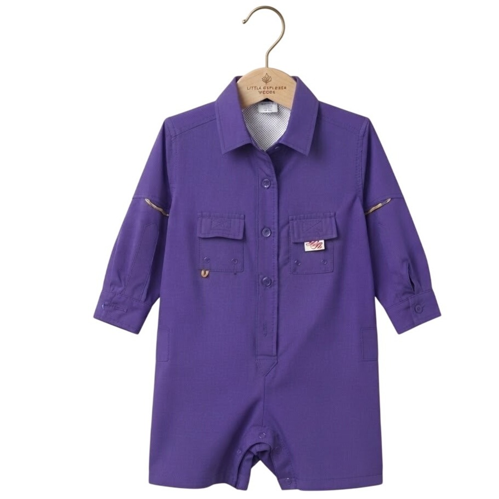 Bull Red Clothing Purple Fishing Romper Toddler 24M Utility One Piece Vent Back